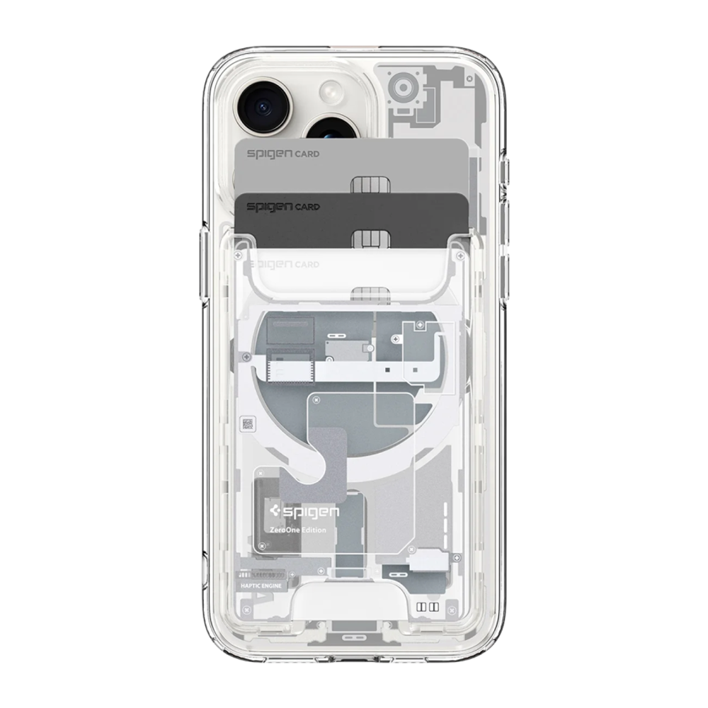 Пластиковый чехол-бумажник MagSafe Spigen Ultra Hybrid Zero One (Mag Fit) Гибридный поликарбонатный картхолдер. Вмещает до трёх карт