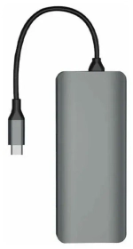 Адаптер WIWU Alpha 12 в 1 USB-C HUB на USB 3.0*3/USB 2.0*3/HDMI/SD/Micro SD/Type-C/LAN/3.5 Stereo (Gray)