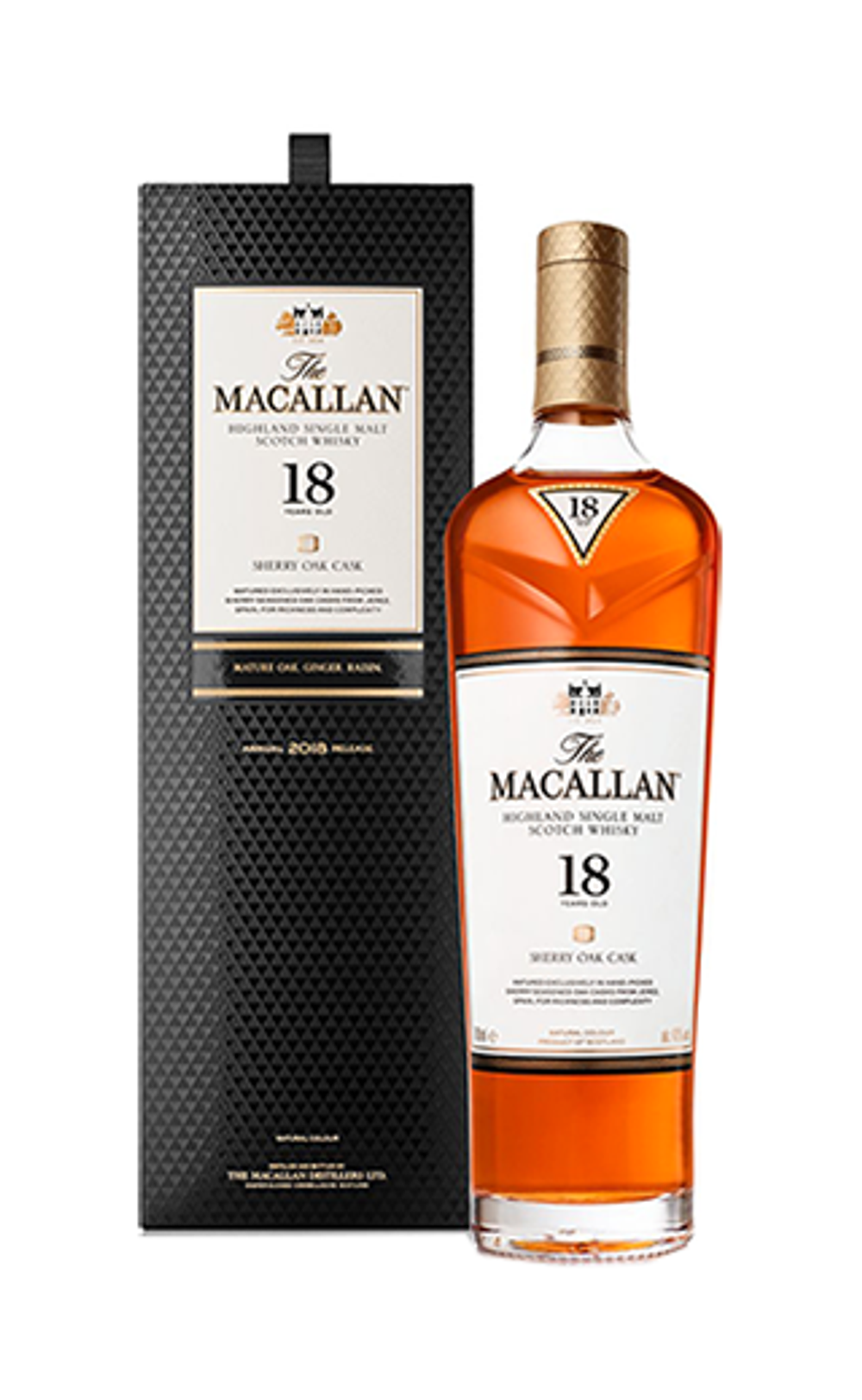 Виски Макаллан Шерри Оак. Шотландский виски, 18 лет выдержки, 0,7 л.