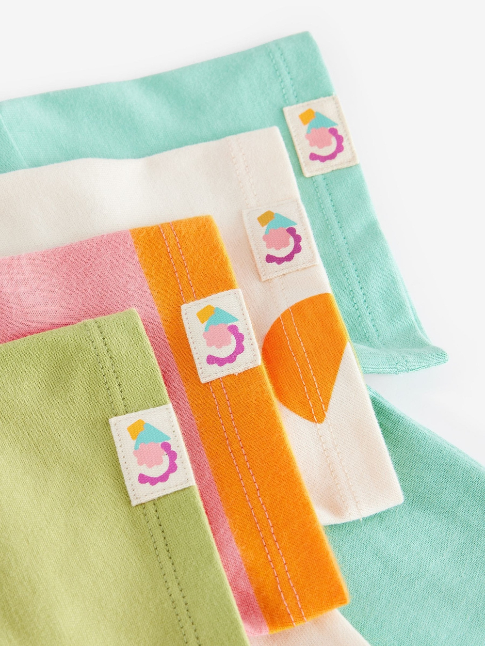 Футболка для девочки Next E65-357, 4 шт., Хаки, Бирюзовый, Молочный