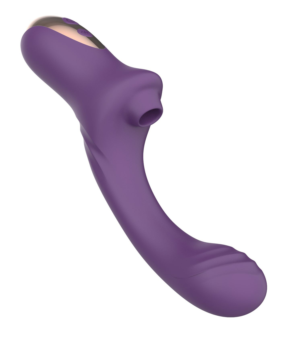 Вагинально-клиторальный вибратор Secwell 15,5 см, фиолетовый