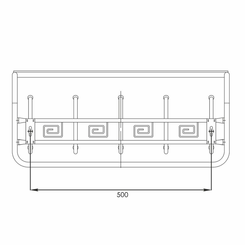 Вешалка настенная с полкой, ЗМИ, Ажур 60, ВСПА 202 М, медный антик