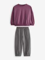 Толстовка и джоггеры в комплекте для девочки Next N94-708, Бордовый, Серый