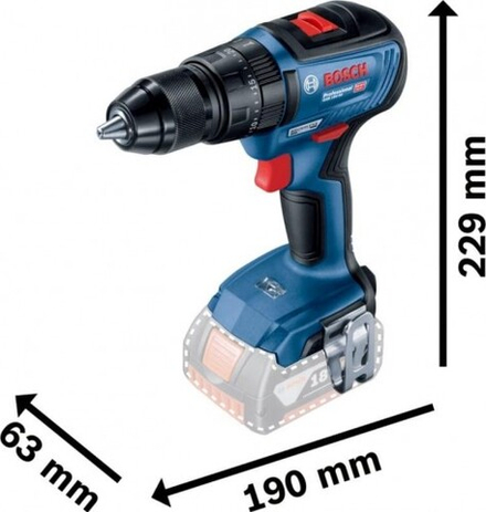 Дрель-шуруповерт аккумуляторная BOSCH GSB 18 V-50 ударная, без АКБ и ЗУ 06019H5106
