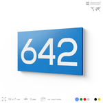 Номер на дверь 642, табличка на дверь для офиса, квартиры, кабинета, аудитории, склада, голубая 120х70 мм, Айдентика Технолоджи