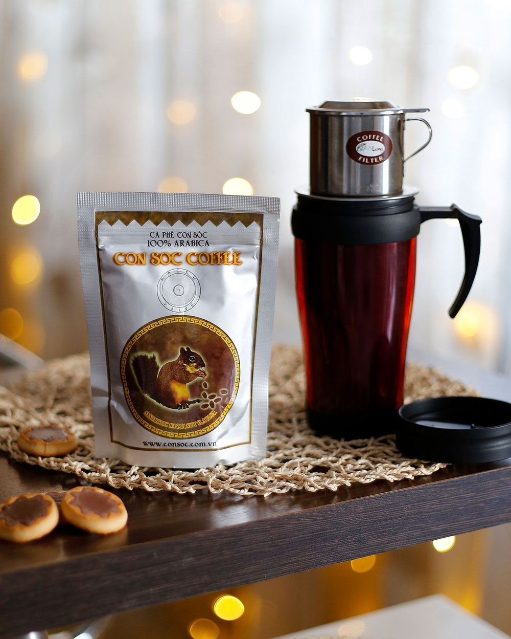 Кофе молотый Арабика с ароматом фундука (лесного ореха) CON SOC COFFEE (Белочка) Brown, 250 г