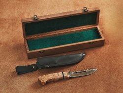 Рыбацкий нож "Барракуда", сталь AUS 8, рукоять стабилизированная карельская береза