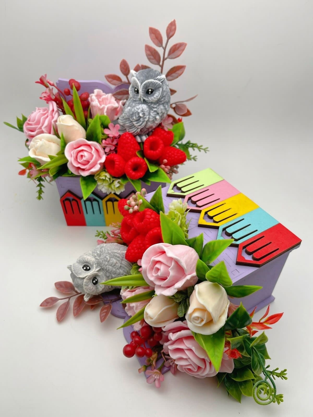 Букет «Сова в розах»