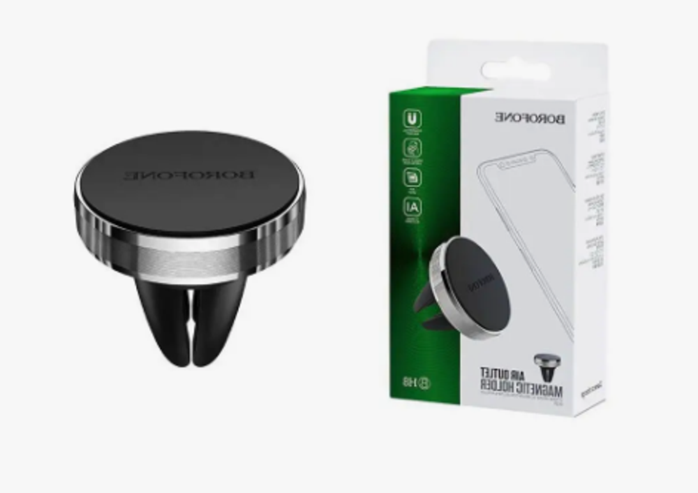 Подставка под телефон\смартфон магнитный  Borofone BH- 8 круглый Черный  70309 на дифлектор