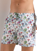 Мужские пляжные шорты с принтом в виде воздушных шаров (Размер: XXL) (Цвет: белый)