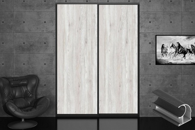 Дверь-купе 2650*600(700,800,900) мм, черный велюр, Пальмира LAMARTY