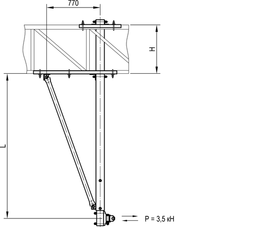 Стойка фиксаторная промежуточная с подкосом