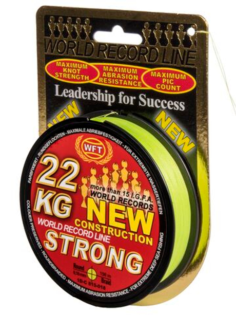 Леска плетёная WFT KG STRONG Chartreuse 150 м, 0.18 мм