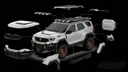 Силовой обвес с платформой и люстрой для TANK 400 2023-2024+ Танк капот бампер арки диффузор спойлер крылья юбки люстра