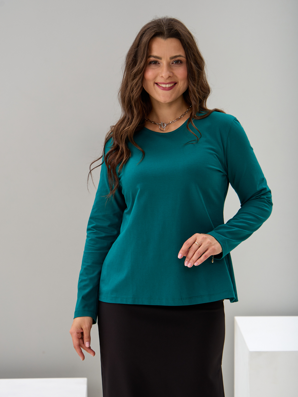 Лонгслив ЛНкл-081/изумруд