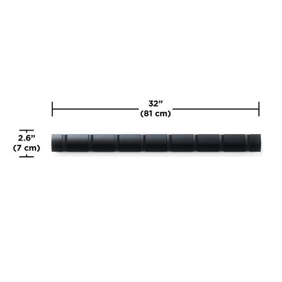 Вешалка настенная flip, 8 крючков, черная