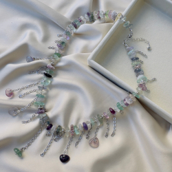 Колье-чокер "Северное сияние" с флюоритом