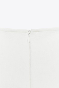 ZARA ТОП ИЗ ИНТЕРЛОКА С БАСКОЙ, БЕЛЫЙ