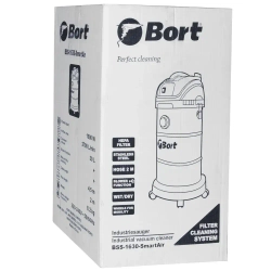 Строительный пылесос BORT BSS-1630-SmartAir, 320 Вт, 30 л, полуавтоматическая очистка фильтра, шланг 3 м, розетка