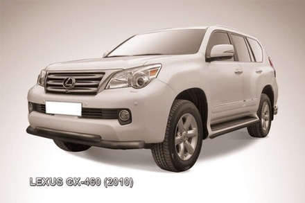 Защита переднего бампера (нержавейка) Lexus GX-460 (2009-2013) d76+d57 (черный)