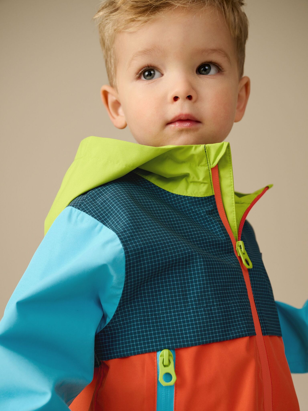 Куртка непромокаемая с капюшоном для мальчика Next Q61-761, Синий, Оранжевый