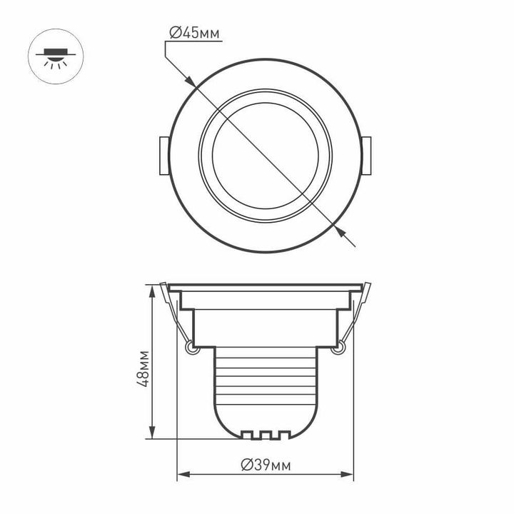Мебельный светодиодный светильник Arlight LTM-R45WH 3W Day White 30deg 014912