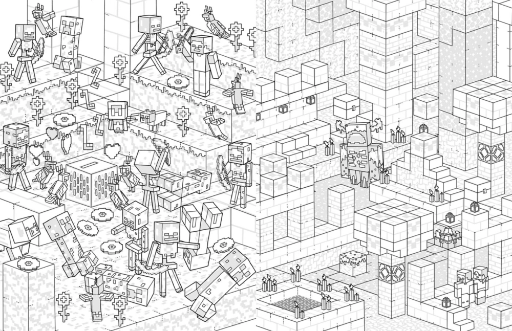 Hachette раскраска по номерам Minecraft - Le livre de coloriage officiel