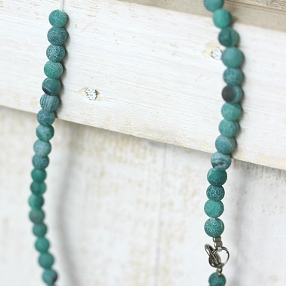 Бусы Зеленый лёд (6мм, сине-зеленые)