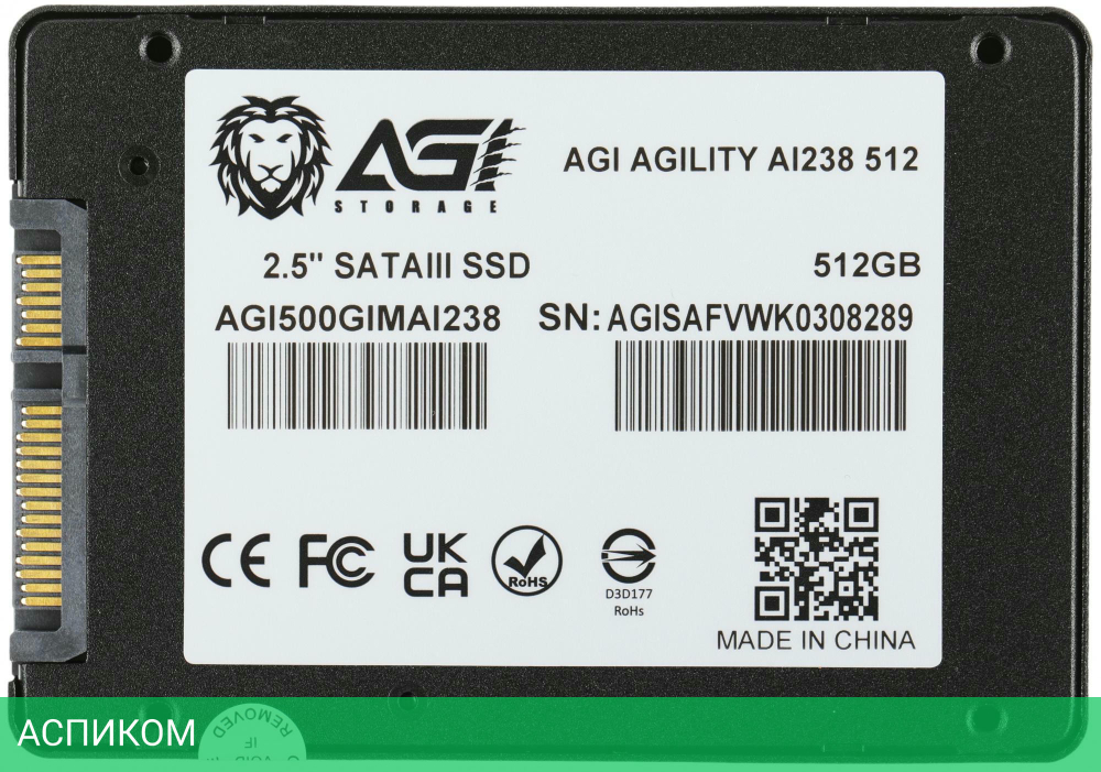 SSD диск AGI AGI500GIMAI238-CB