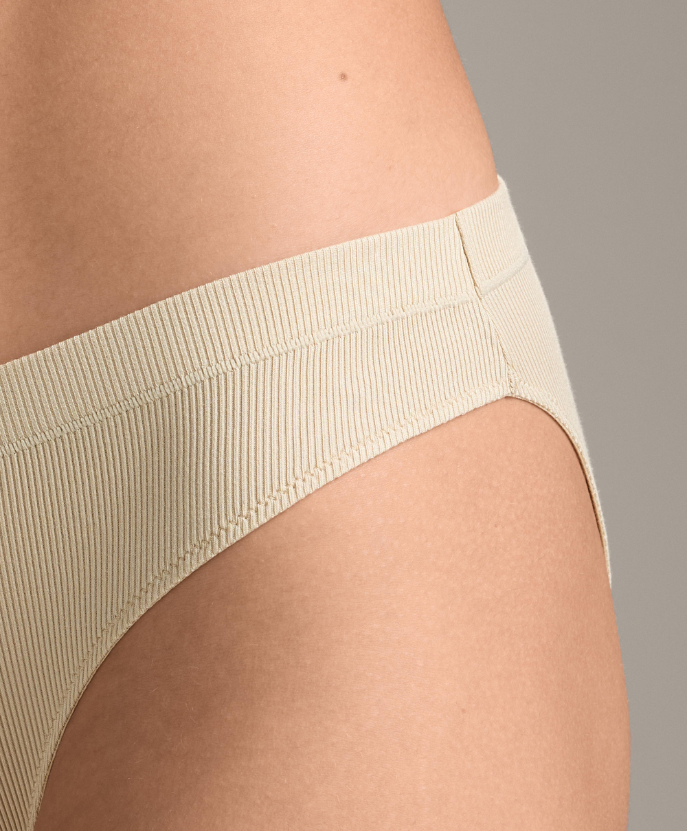 OYSHO Набор из двух классических трусиков из хлопковой смеси в рубчик с логотипом, салатовый