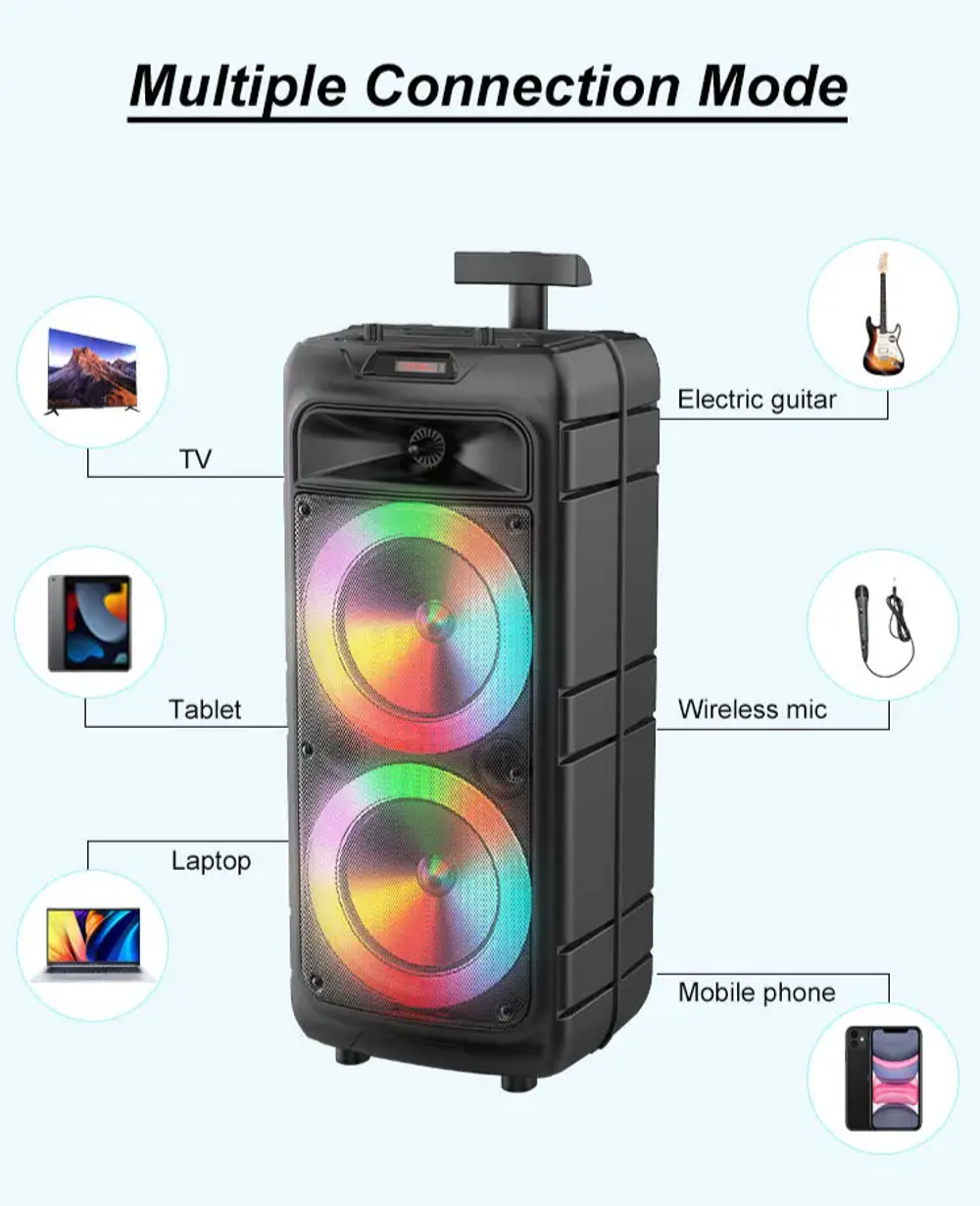 Напольная колонка BT Speaker ZQS-8211 (8"х2/40W) BT+ Караоке