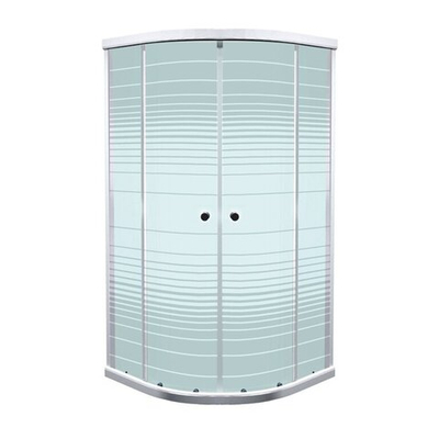 Душевая кабина "Стандарт 90*90 В" 1/4 круга, сред. подд., Аква, Полосы, Белый, ДН4 (7 мест+сифон D50мм)