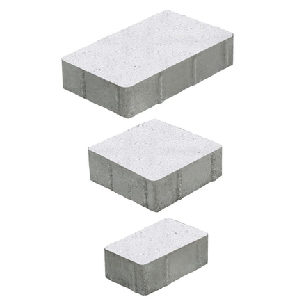 Тротуарная плитка СТАРЫЙ ГОРОД - Стоунмикс Белый, комплект из 3 видов плит