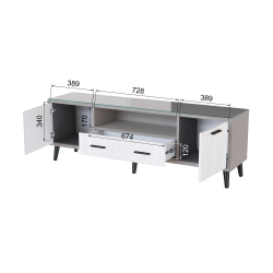 Тумба ТВ Ланс 1,6, Светло-серый