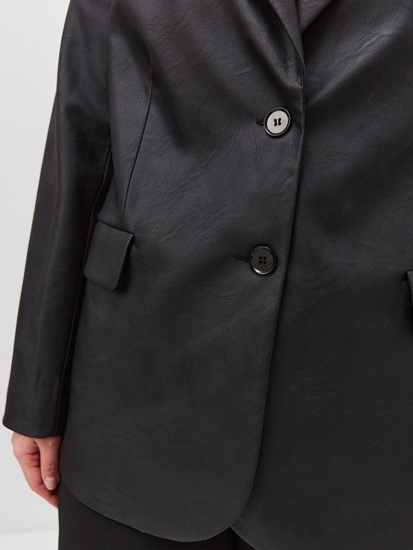 Жакет из экокожи, черный