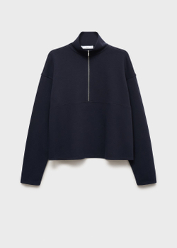 Толстовка с высоким воротником и молнией