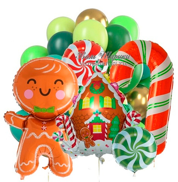 Букет шаров "Рождественские сладости"
