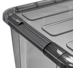 Ящик для хранения с замками КИП 45 л 385x580x280 чёрный прозрачный