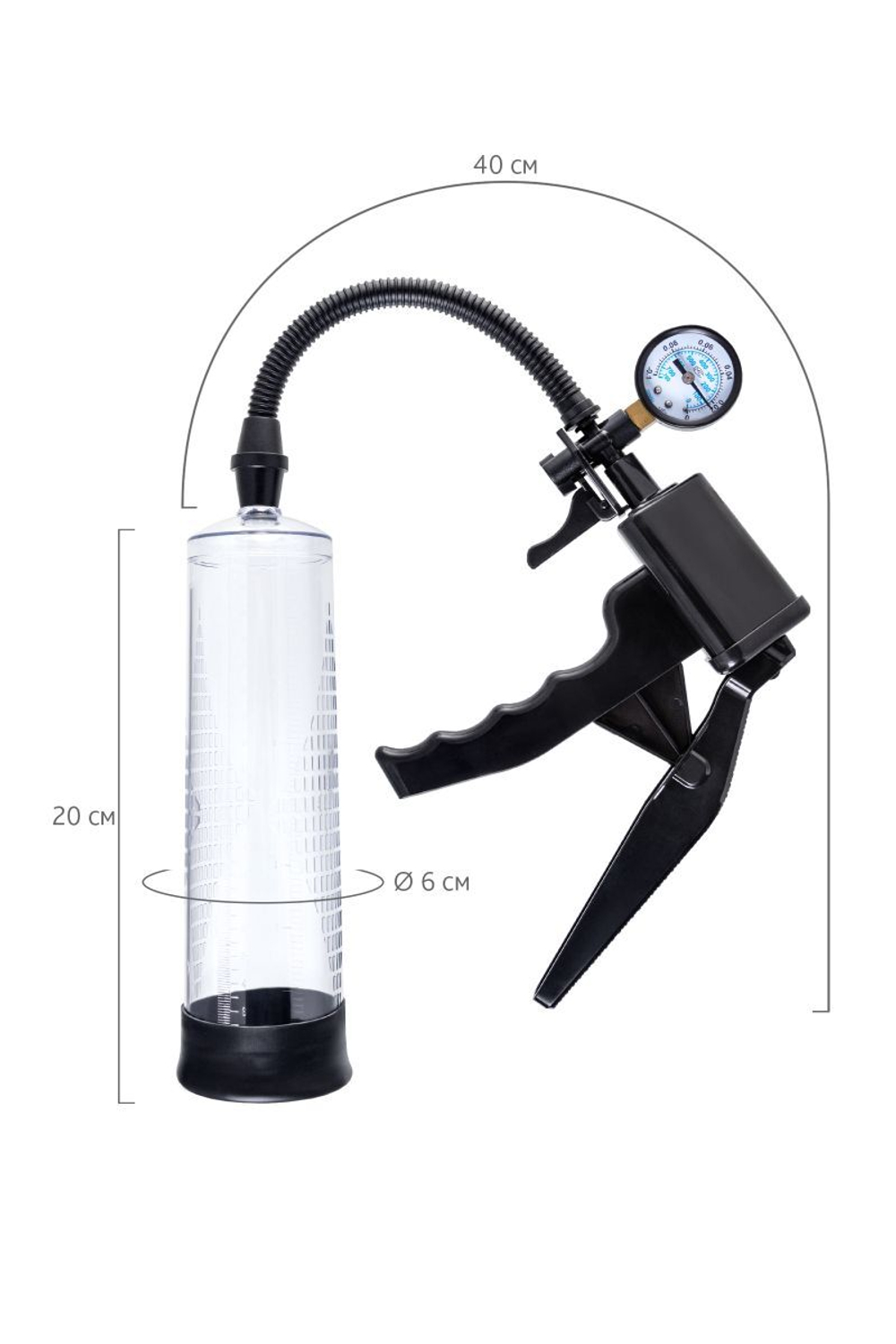 Прозрачная механическая помпа для пениса Viggo (Цвет: прозрачный)