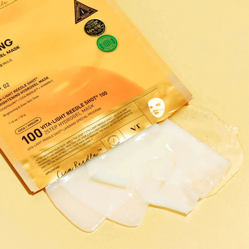 Гидрогелевая маска с микроиглами VT Cosmetics Vita-Light Reedle Shot 100 2Step Hydrogel Mask