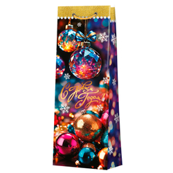 Сумка лам.12,5*36*8,5 под бутылку НГ ассорти 1шт