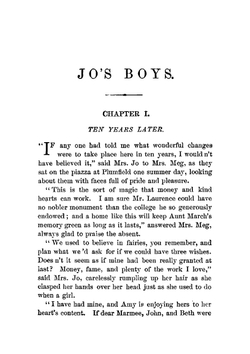 Jo's Boys And How They Turned Out. A Sequel To "little Men" | Alcott Louisa May