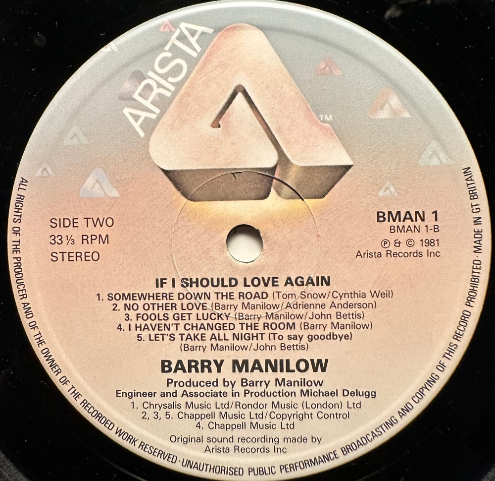 Barry Manilow - If I Should Love Again (Англия 1981г.)