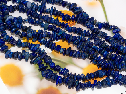 Нить бусины из лазурита 8-10мм (галька)