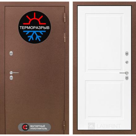 Входная металлическая дверь Лабиринт Термо Магнит 11 Белый софт