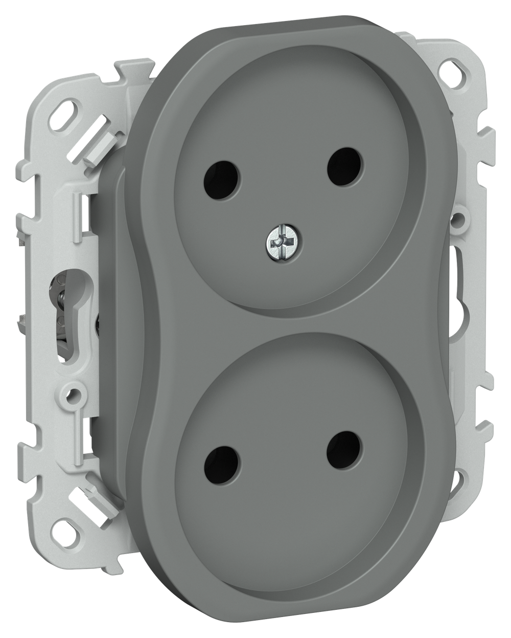 FLITE Розетка 2-местная без заземления без защитных шторок 10А РС02-0-ФлМА мокрый асфальт IEK