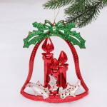 Украшение новогоднее «Колокольчик со свечами» 16,5*14,5 см, Красный