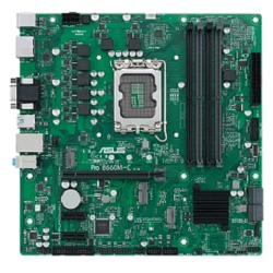 Материнская плата ASUS PRO B660M-C D4-CSM (Socket 1700, mATX, 4xDDR4(128GB), D-SUB/HDMI 2.1/2xDP, 1xPCIe 4.0x16/2xPCIe 3.0, 1xLAN, 4xSATA 6Gb/s, 2xM.2, 2xUSB 3.2, 2xUSB 2.0, 2xPS/2)