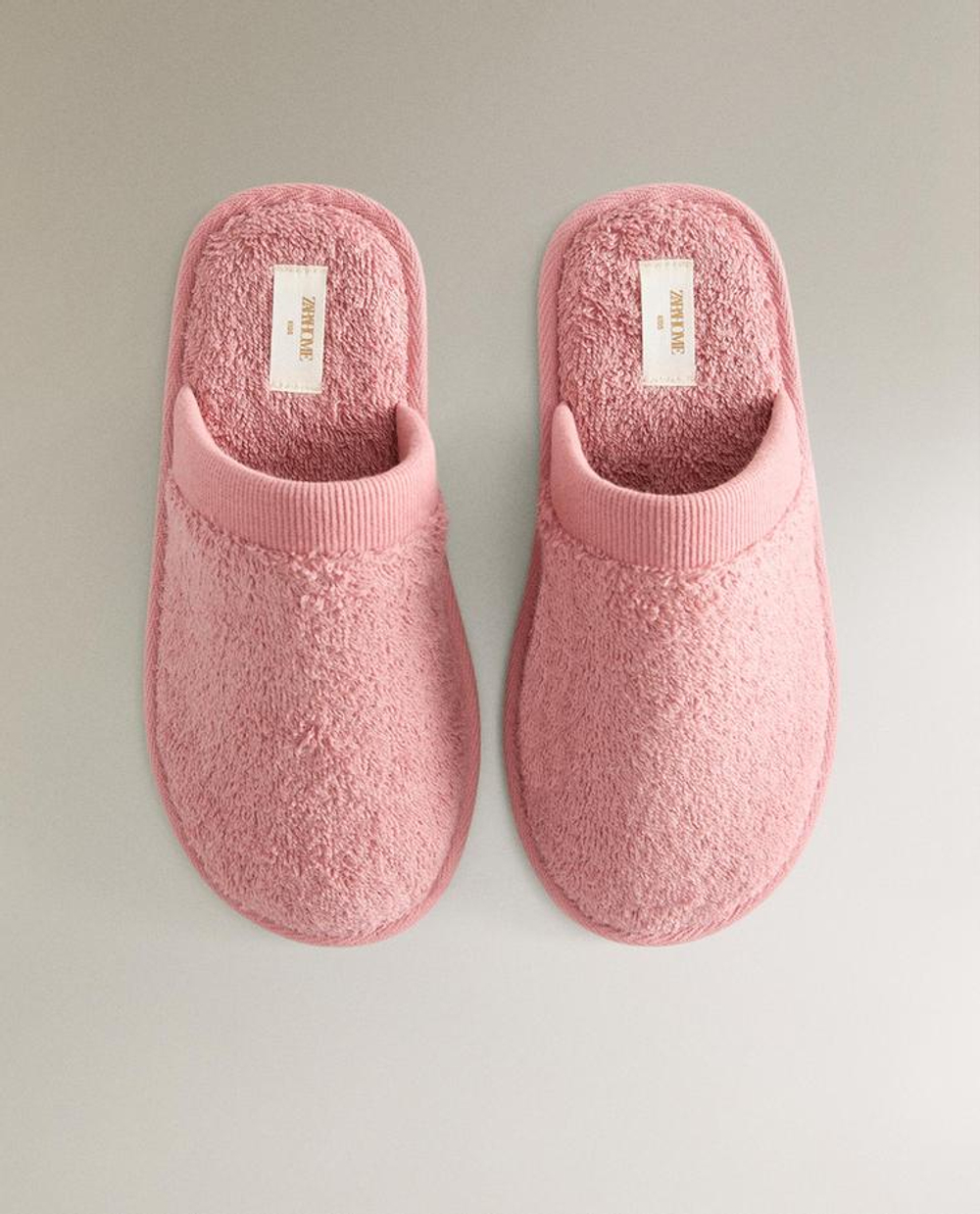 ZARA HOME ДЕТСКИЕ МАХРОВЫЕ ТАПОЧКИ, РОЗОВЫЙ