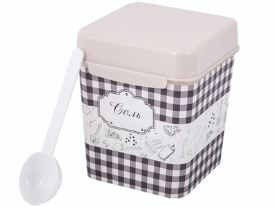 Емкость 1,2л Плетенка (соль) с ложкой